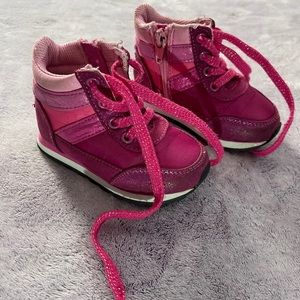 Pink high top sneakers